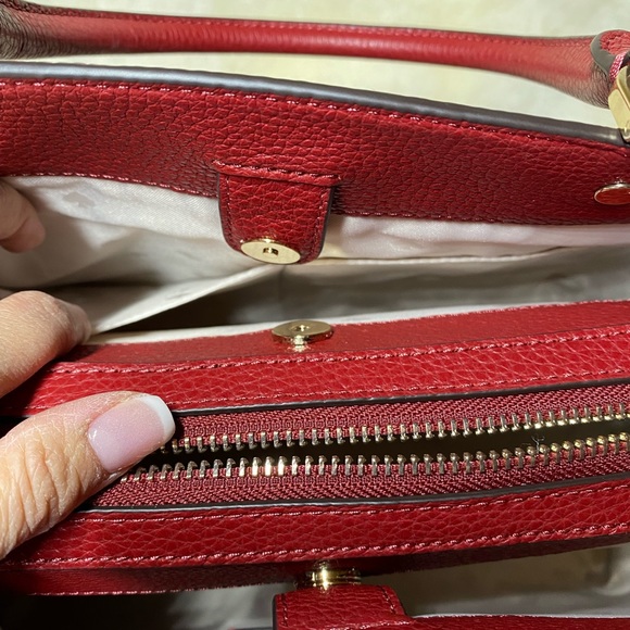 NWT! Kate Spade Leila Medium Triple Compartment Satchel Red Currant - Picture 8 of 8